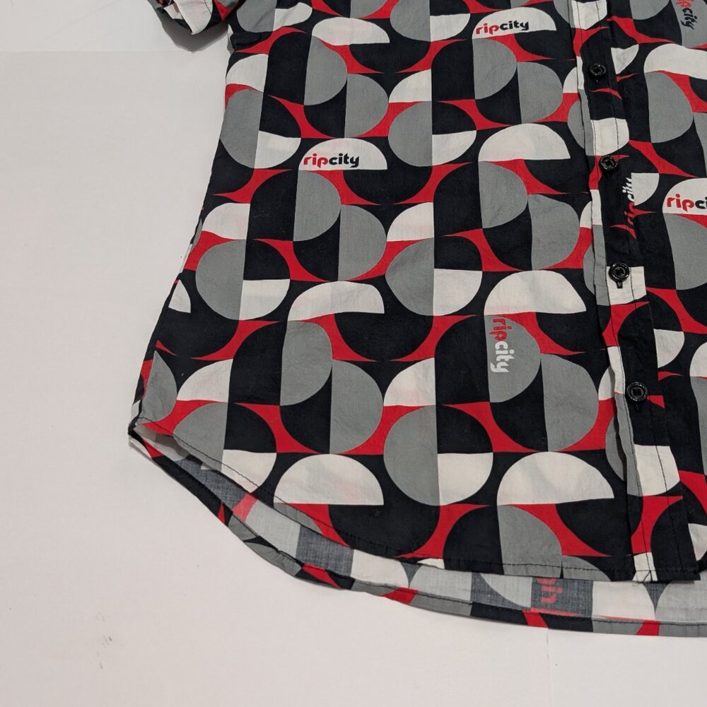 Wildfang Rip City Portland Trail Blazers Short Sleeve Button Up Shirt, Size L - Picture 5 of 14